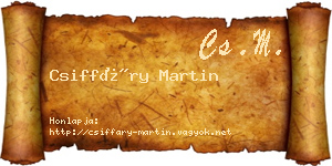 Csiffáry Martin névjegykártya