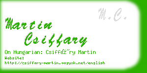 martin csiffary business card